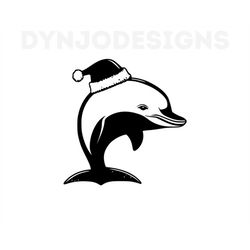 Santa Dolphin , Dolphin Svg , Christmas Designs