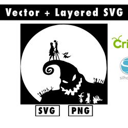 nightmare before christmas svg and png files for cricut machine , anime svg , manga svg , goku svg