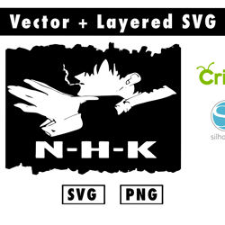 nhk svg and png files for cricut machine , anime svg , manga svg , goku svg