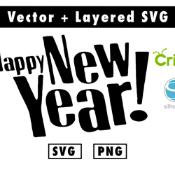 happy new year svg and png files for cricut machine , anime svg , manga svg , goku svg