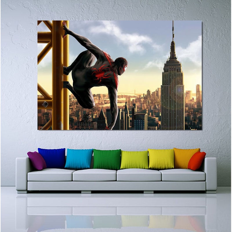 Spiderman Poster Art,Spider-man Canvas Wall Art,Spiderman Canvas Print Art,Gift for Kids,Spider-man Wall Decor,Game Room Man Cave Art Decor.jpg
