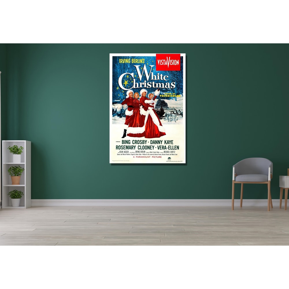 White Christmas Poster Art,Irving Berlin's White Christmas Lovers Movie Poster Canvas,Fashion Wall Art Decor,Famous Movies Poster Print Art.jpg