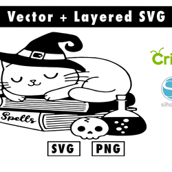halloween cat svg and png files for cricut machine , anime svg , manga svg , goku svg