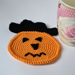 Pumpkin crochet pattern Halloween pumpkin coaster