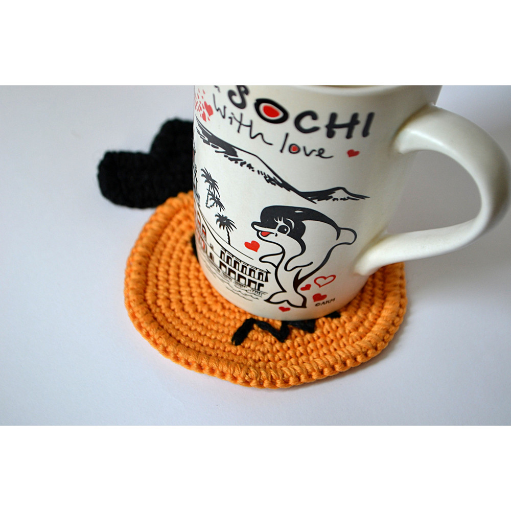 Pumpkin Crochet Pattern Halloween Pumpkin Coaster 1