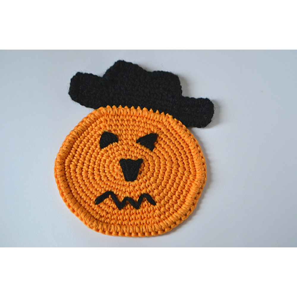 Pumpkin Crochet Pattern Halloween Pumpkin Coaster 5