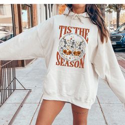 tis the season to be spooky, retro skeleton dance sweatshirt, vintage vibes for spooky season & beyond, , retro fall swe