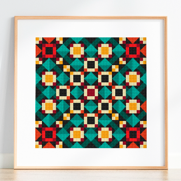 modern patchwork cross stitch pattern