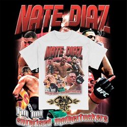 limited nate diaz shirt, unisex t-shirt, retro nate diaz t-shirt, nate diaz vintage 90s bootleg style t-shirt, nate diaz