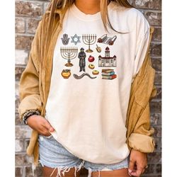 comfort colors hanukkah shirt,chanukah tshirt,shirts for chanukah, menorah tee, hanukkah gifts, happy hanukkah, hanukkah