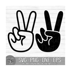 peace hand - instant digital download - svg, png, dxf, and eps files included! peace hand signs, signals, bundle of 2!