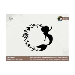 mermaid svg,mermaid svg cut files for cricut, silhouette,digital download-png-dxf-pdf
