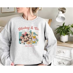 mickey and co sweatshirt,disney mickey and co est. 1928 sweatshirt, disneyland sweatshirt, disneyworld shirt, disney fam