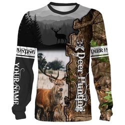 deer hunting customize name 3d all over printed shirts personalized gift for hunter hunting lovers nqs653