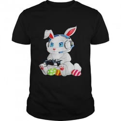 bunny gamer happy easter shirt