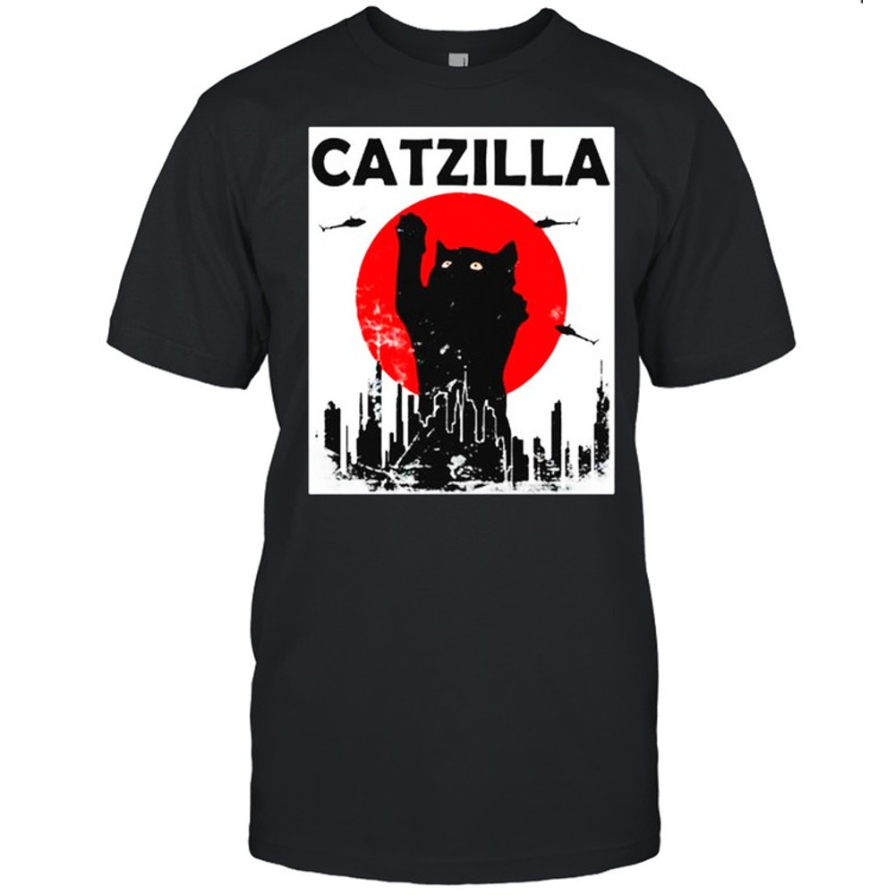 Black Cat Catzilla Sunset shirt.jpg