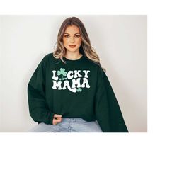 lucky retro sweatshirt, lucky mama sweater, st patricks day sweatshirt, lucky pullover, womens lucky sweatshirt, lucky c