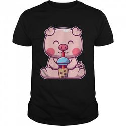 boba tea pig kawaii japanese anime shirt