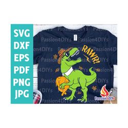turkey saurus rawr svg, thanksgiving dinosaur t-rex svg, thankful t-rex pumpkin smasher shirt svg pilgrim autumn fall si