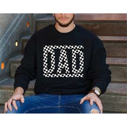 checkered dad sweatshirt,father's day shirt, checkered sublimation tee, retro dad tshirt,fathers day gift,race lover dad