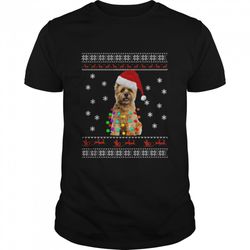 cairn terrier christmas dog light ugly shirt
