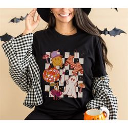 halloween ghost shirt, halloween pumpkin tshirt, fall halloween shirt, spooky season shirt, vintage ghost halloween shir