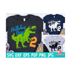 dinosaur birthday boy svg, kids two rex svg, rawr i am 2 t-rex shirt, second birthday saurus svg, eps png pdf cricut, si