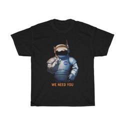 we need you on mars t-shirt, fake vintageretro style nasa recruitment poster