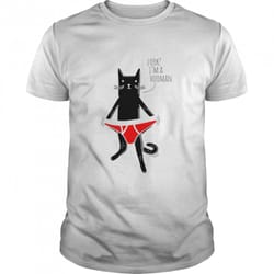 look im a hooman black cat underpants t-shirt