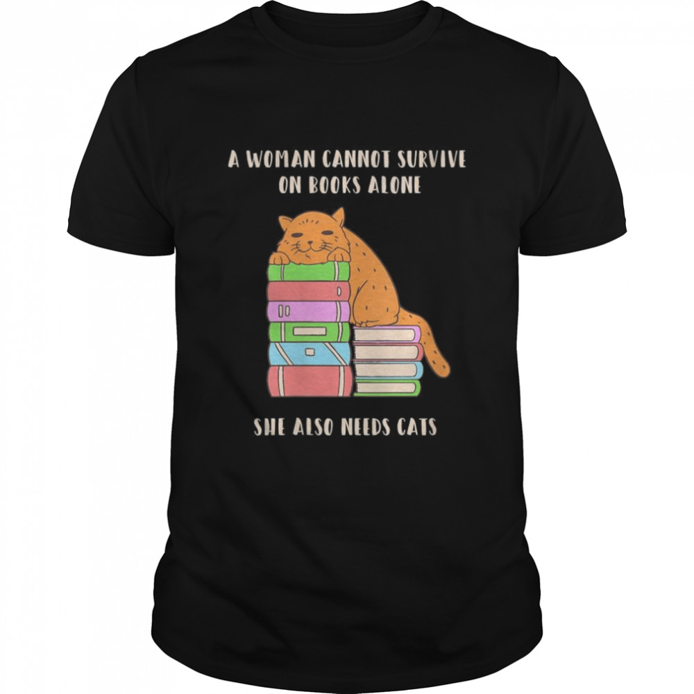 Womens All I need is books & Cats art Shirt.jpg