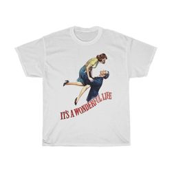 it's a wonderful life, unisex t-shirt, vintage 1946 movie poster, jimmy stewart, frank capra