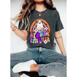 comfort colors spooky teacher shirt,funny halloween shirt,halloween teacher sweatshirt,halloween shirt , spooky vibes ,