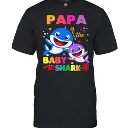 papa of the baby shark birthday papa shark shirt