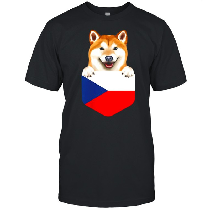 Czech Republic Flag Shiba Inu Dog In Pocket shirt.jpg