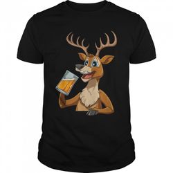 deer drinking beer for a hunter t-shirt b0bhj45vld