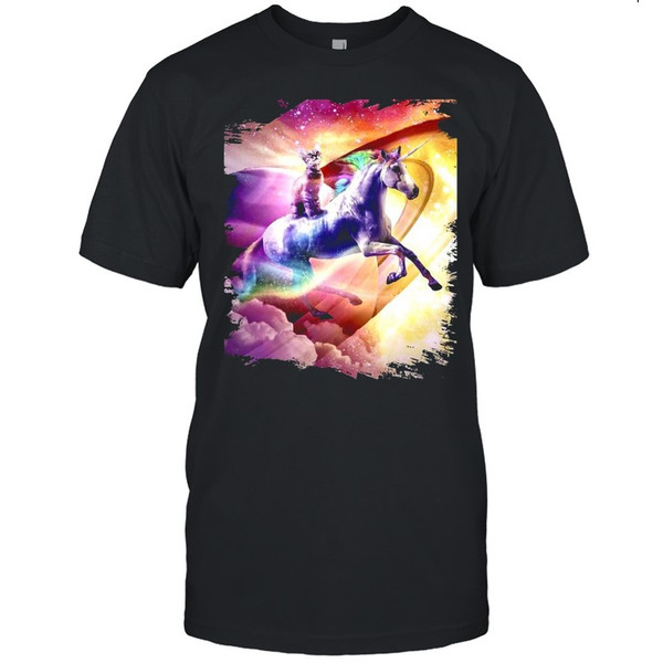 Rainbow Galaxy Cat Riding Unicorn In Space T-shirt.jpg