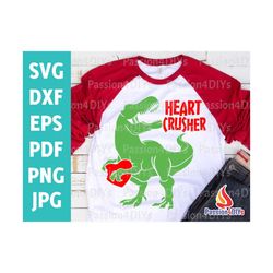 valentine svg, heart crusher svg, boy valentine dinosaur svg, dinosaur love heart svg, heart crusher valentine shirt, lo