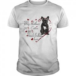 my clothes 20 cotton 80 black french bulldog hair shirt