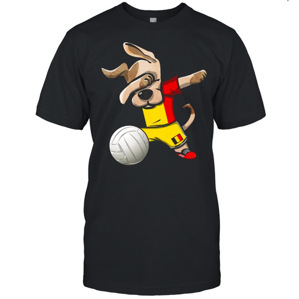 Dabbing Dog Proud Belgium Volleyballs Belgian Flag shirt.jpg