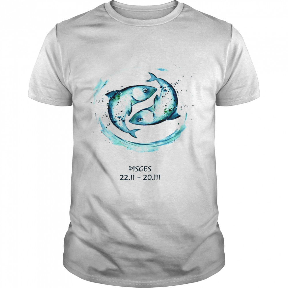 Pisces Zodiac February March Birthday, Watercolour Shirt.jpg