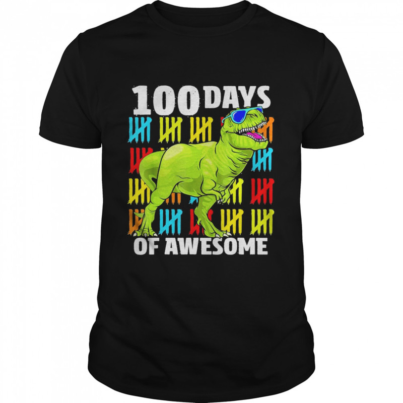 100 Days of School Dinosaur T-Rex Dino Boys 100th Day Shirt.jpg