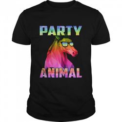party animal horse horses equestrian rave edm tie dye shirt