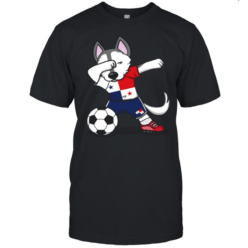 Dabbing Husky Dog Panama Football Panamanian Flag Soccer shirt.jpg