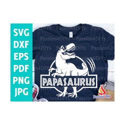 papa saurus svg, dinosaur daddy svg, t-rex dinosaur svg dxf eps png, dino clipart, dad shirt design, daddy life cut file