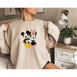 mickey and minnie in love sweatshirt,disney shirt,love disney matching couples tshirt,disney family ,matching family shi