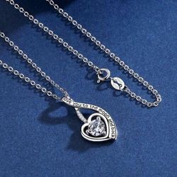 Moon & Back Heart Pendant Necklace