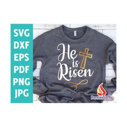 he is risen svg / easter svg / christian svg / scripture svg / matthew 28:6 / christian cross shirt / cricut files, silh