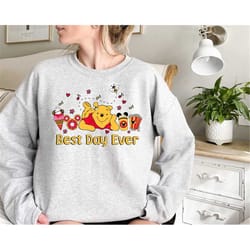 pooh best day ever sweatshirt, disney pooh sweatshirt,disney trip sweatshirts,winnie family vacation,disney matching swe