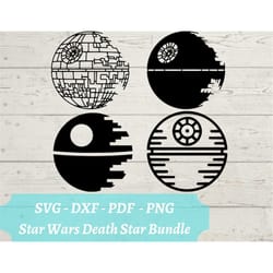 death star bundle svg file, star wars empire space station download digital file - dxf, pdf, png - cricut - glowforge