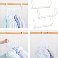 3pcs Multifunctional White 5-Hole Closet Hooks - Rotating Clothes Hanger for Wardrobe and Closet Organization